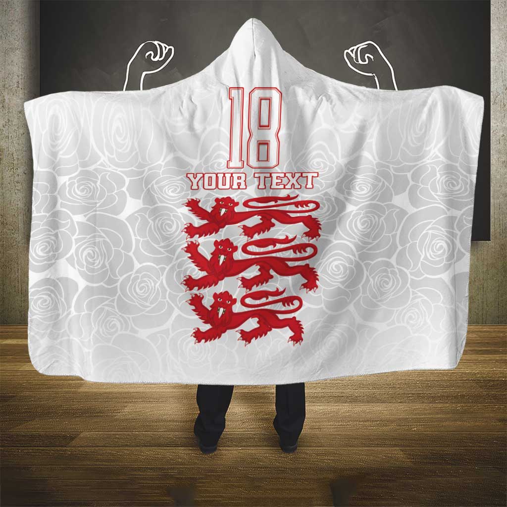 Custom England Fooball Hooded Blanket The Three Lions Red Version