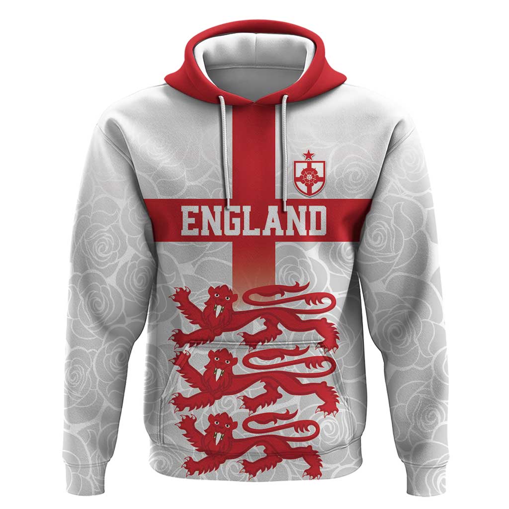 Custom England Fooball Hoodie The Three Lions Red Version