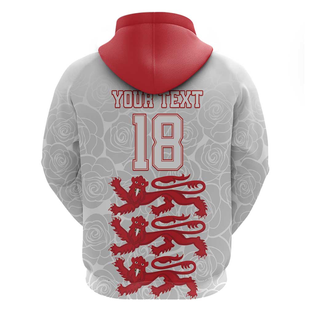 Custom England Fooball Hoodie The Three Lions Red Version