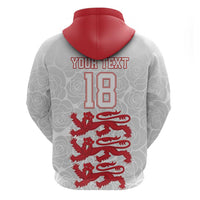 Custom England Fooball Hoodie The Three Lions Red Version