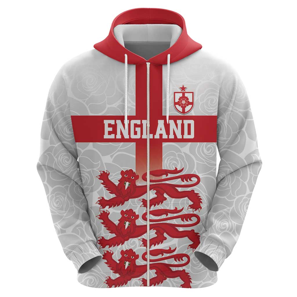 Custom England Fooball Hoodie The Three Lions Red Version