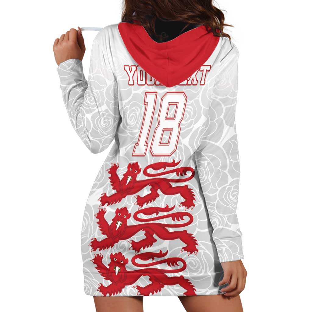 Custom England Fooball Hoodie Dress The Three Lions Red Version