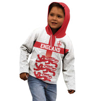 Custom England Fooball Kid Hoodie The Three Lions Red Version