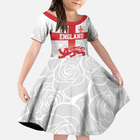 Custom England Fooball Kid Short Sleeve Dress The Three Lions Red Version