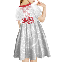 Custom England Fooball Kid Short Sleeve Dress The Three Lions Red Version