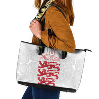 Custom England Fooball Leather Tote Bag The Three Lions Red Version