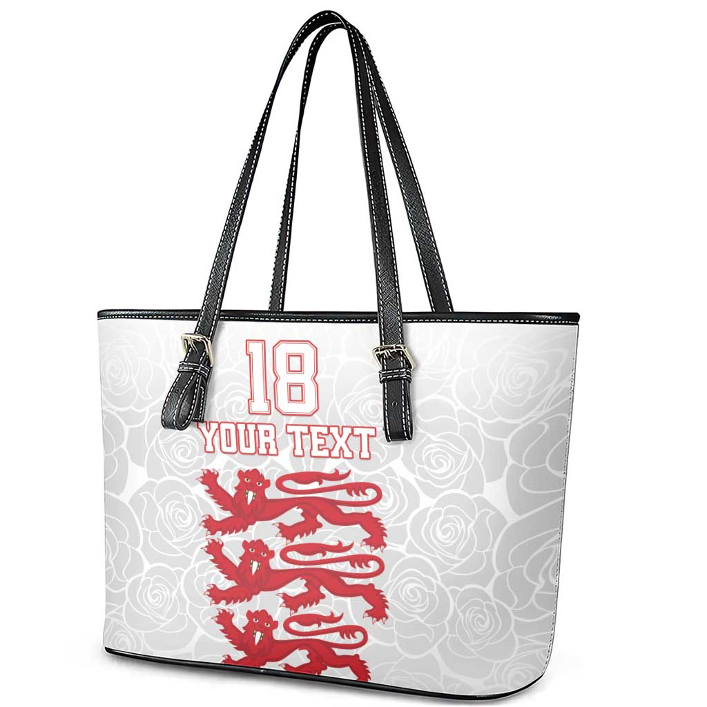 Custom England Fooball Leather Tote Bag The Three Lions Red Version