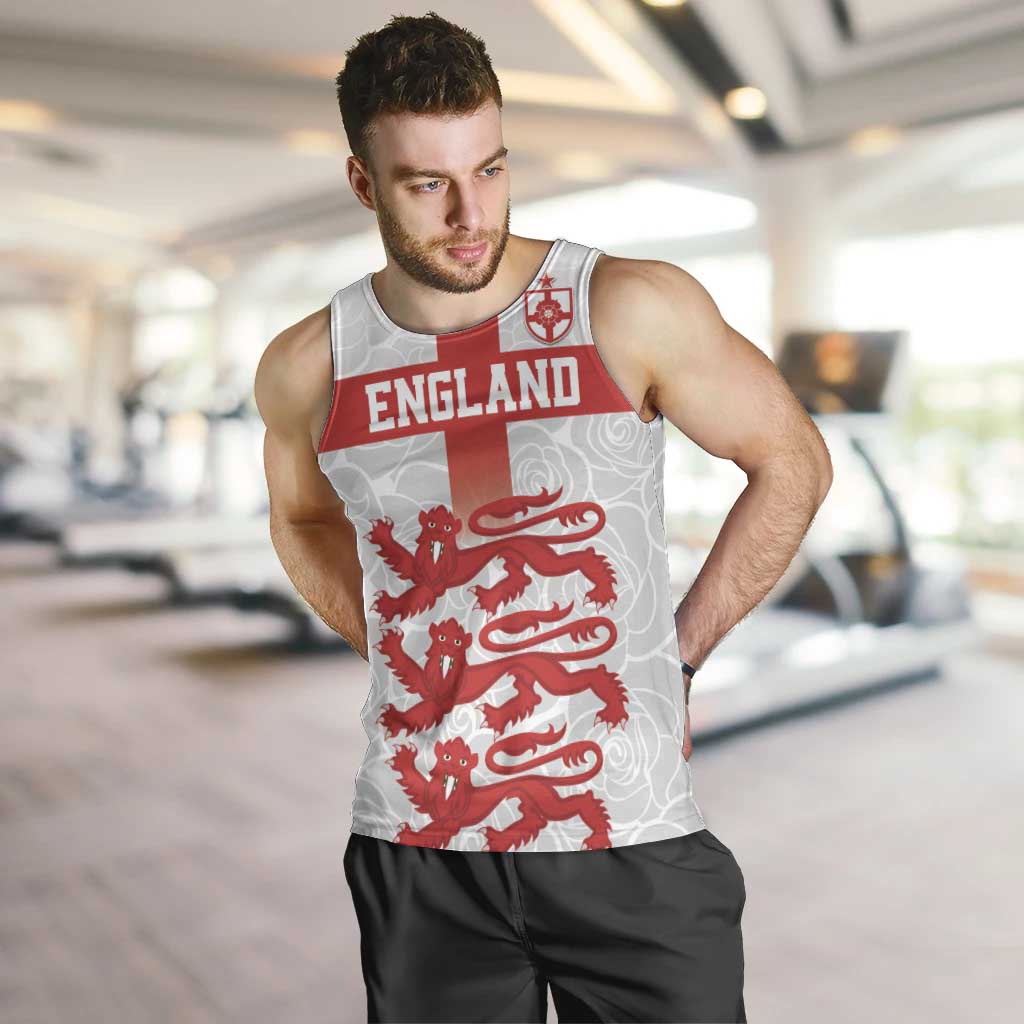 Custom England Fooball Men Tank Top The Three Lions Red Version