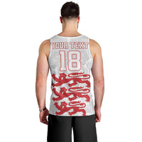 Custom England Fooball Men Tank Top The Three Lions Red Version
