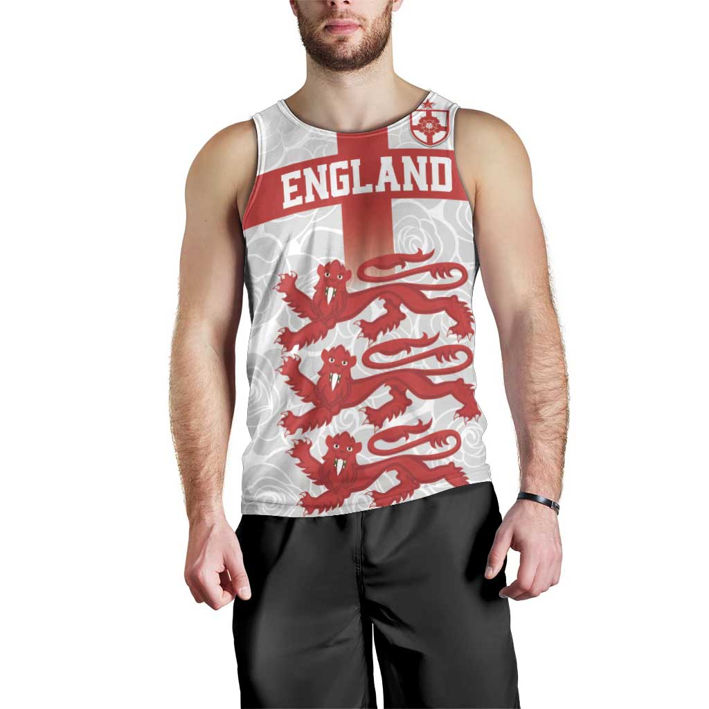 Custom England Fooball Men Tank Top The Three Lions Red Version