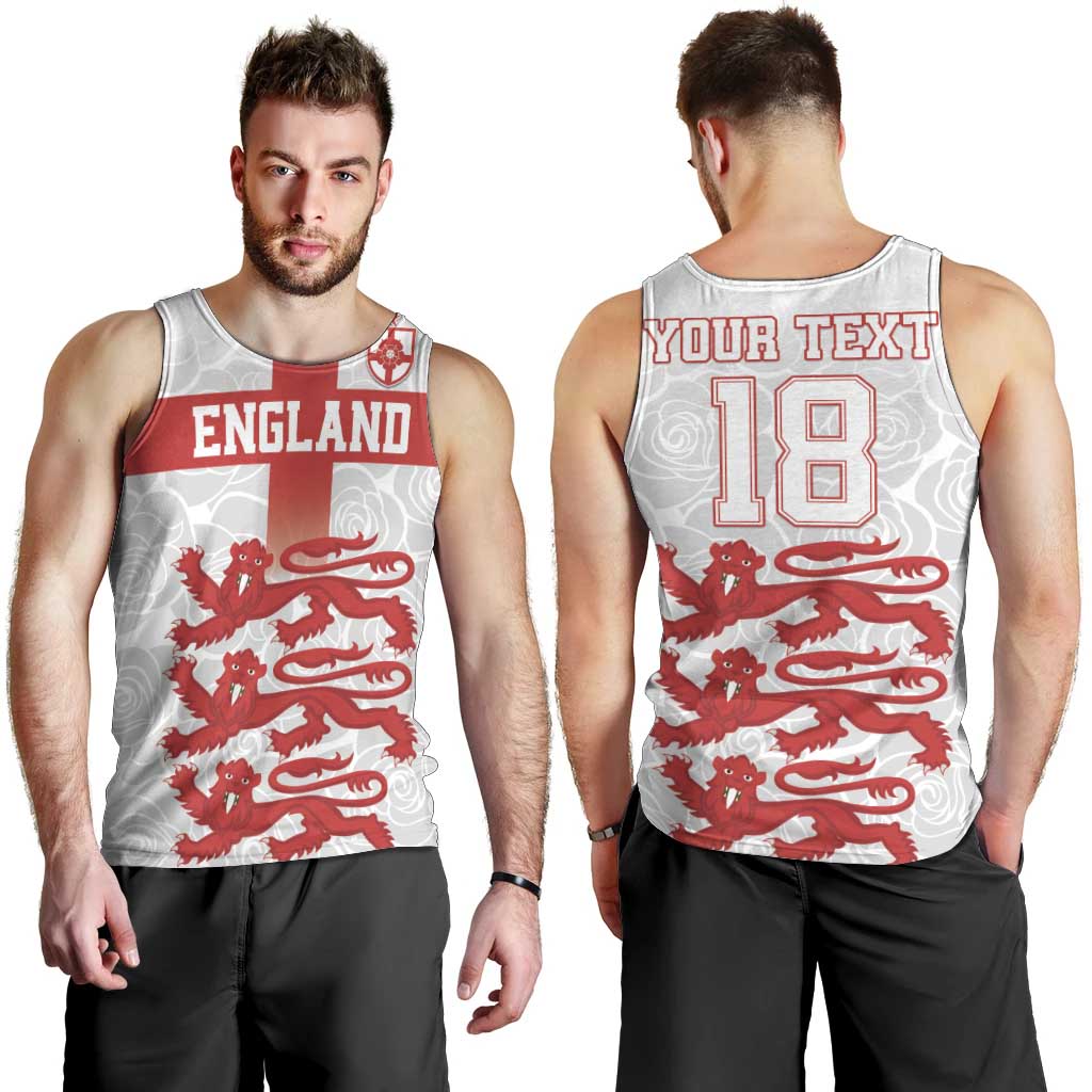 Custom England Fooball Men Tank Top The Three Lions Red Version