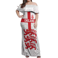 Custom England Fooball Off Shoulder Maxi Dress The Three Lions Red Version