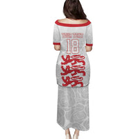 Custom England Fooball Puletasi The Three Lions Red Version