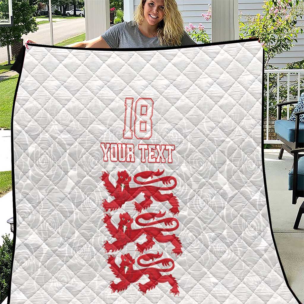 Custom England Fooball Quilt The Three Lions Red Version
