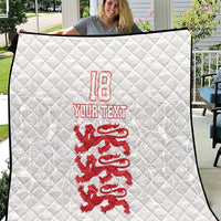 Custom England Fooball Quilt The Three Lions Red Version