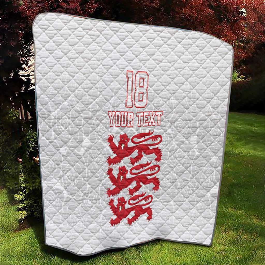 Custom England Fooball Quilt The Three Lions Red Version