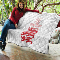Custom England Fooball Quilt The Three Lions Red Version