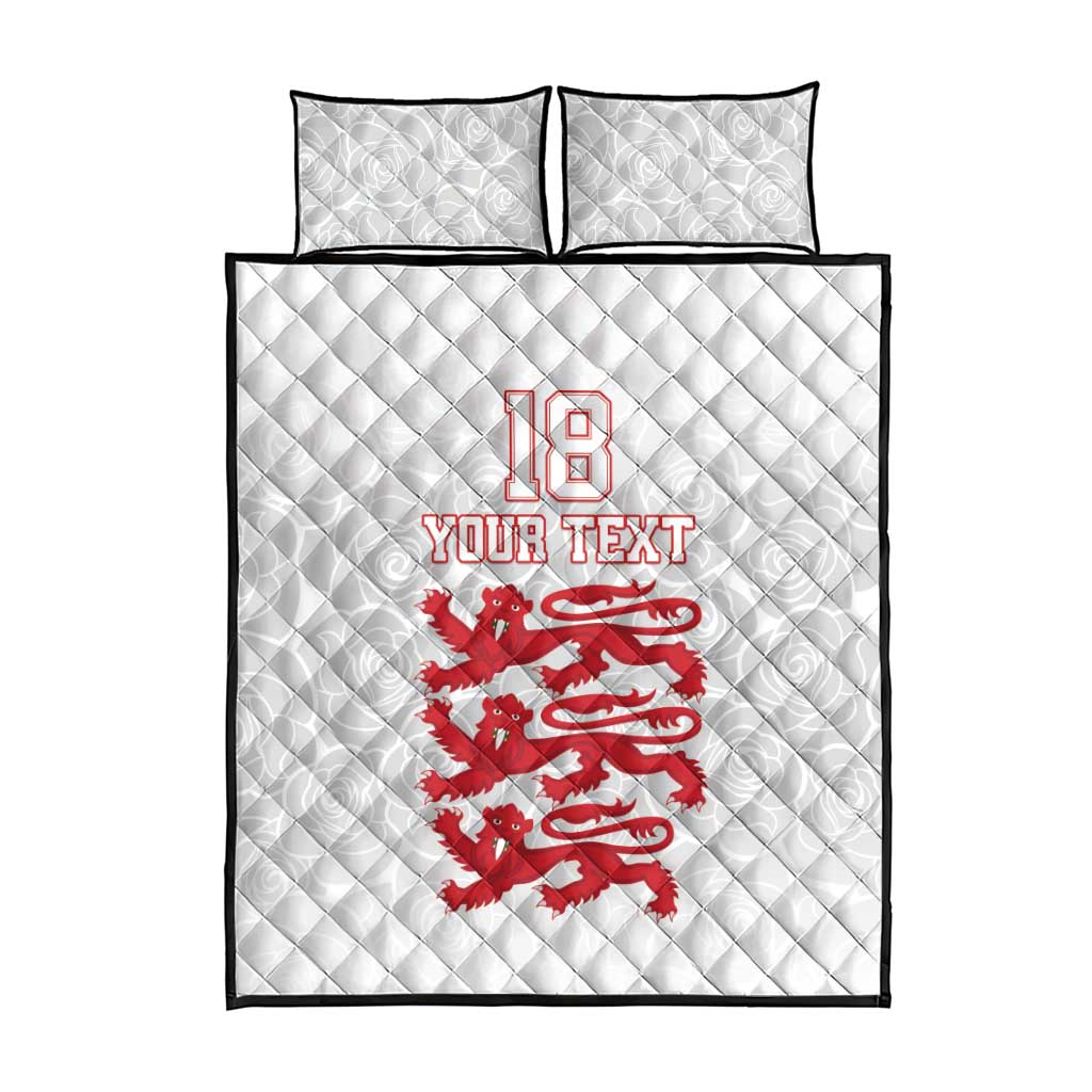 Custom England Fooball Quilt Bed Set The Three Lions Red Version