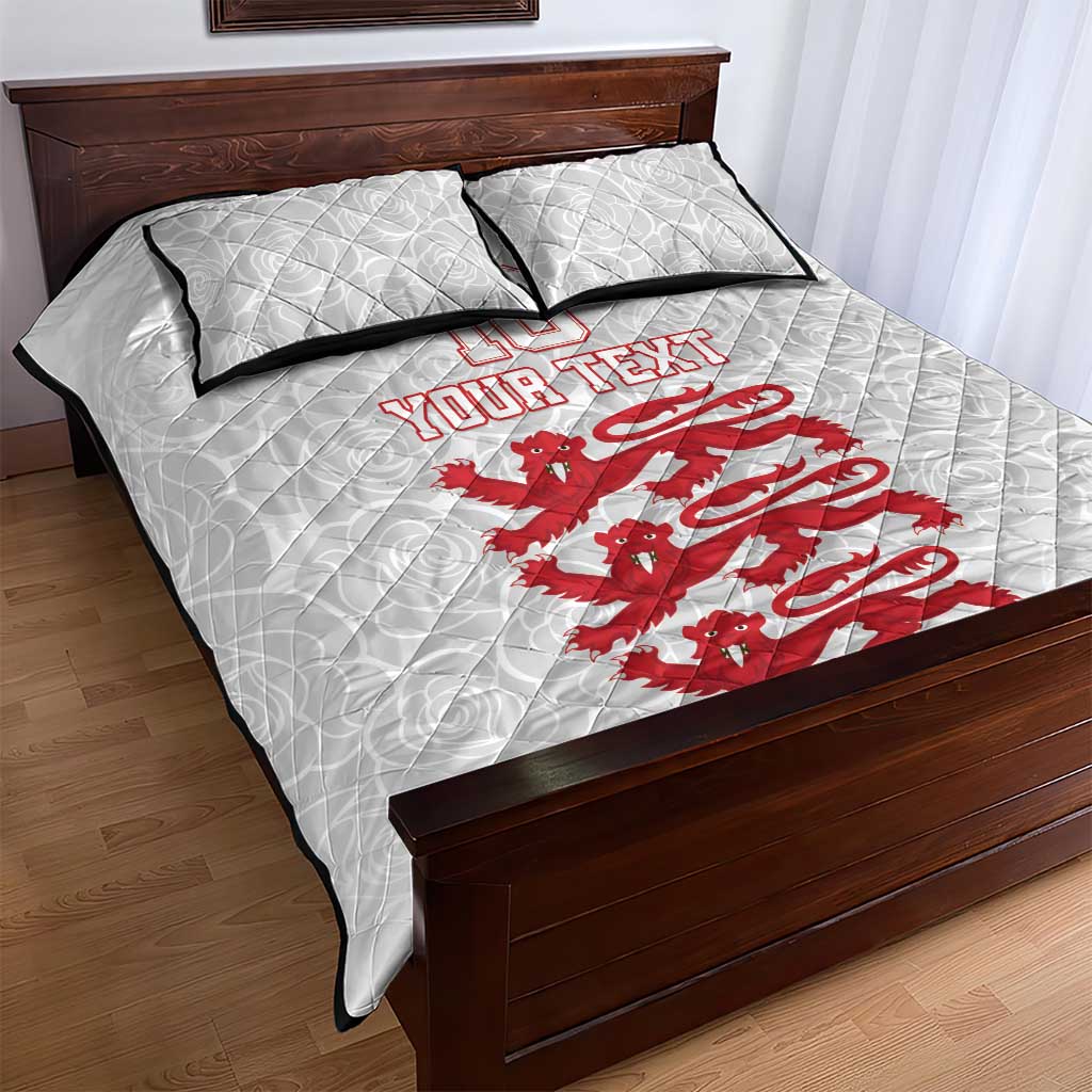 Custom England Fooball Quilt Bed Set The Three Lions Red Version