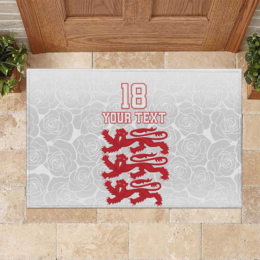 Custom England Fooball Rubber Doormat The Three Lions Red Version