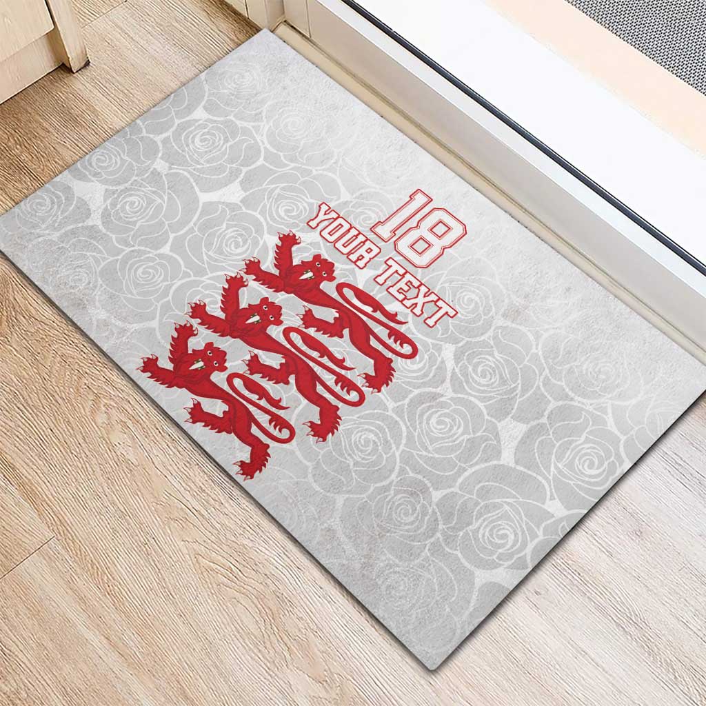 Custom England Fooball Rubber Doormat The Three Lions Red Version