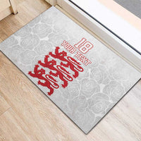 Custom England Fooball Rubber Doormat The Three Lions Red Version