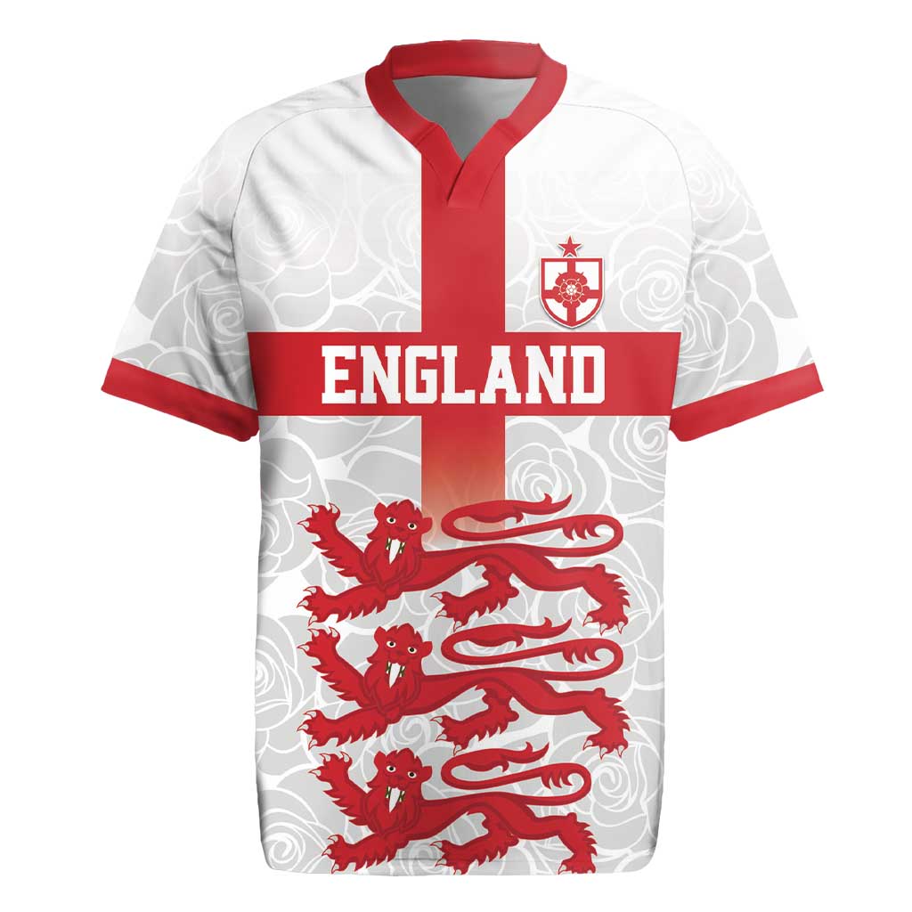 Custom England Fooball Rugby Jersey The Three Lions Red Version