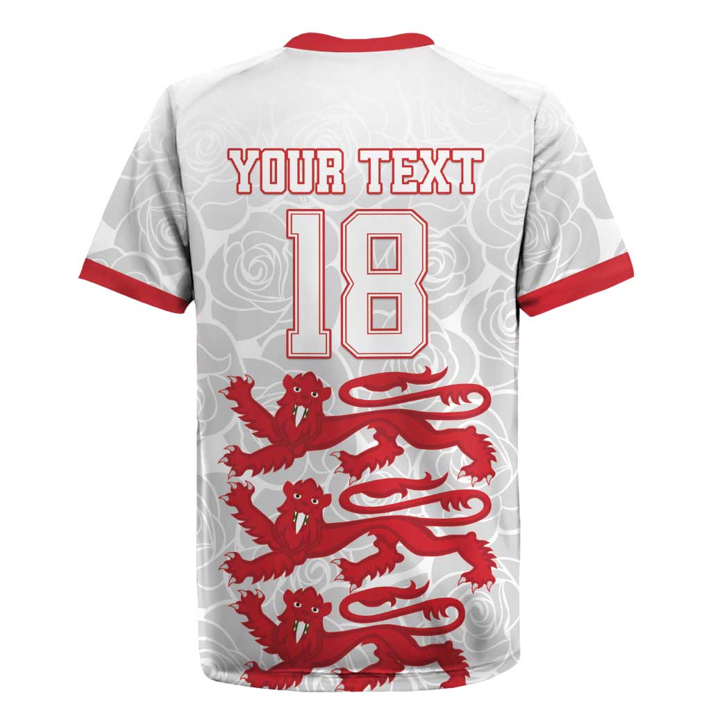 Custom England Fooball Rugby Jersey The Three Lions Red Version