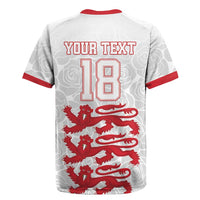 Custom England Fooball Rugby Jersey The Three Lions Red Version
