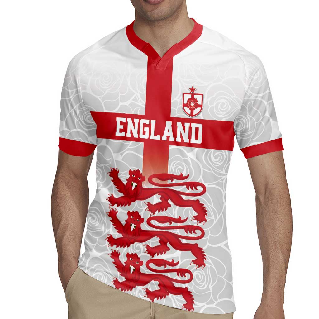Custom England Fooball Rugby Jersey The Three Lions Red Version