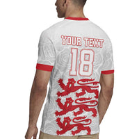 Custom England Fooball Rugby Jersey The Three Lions Red Version