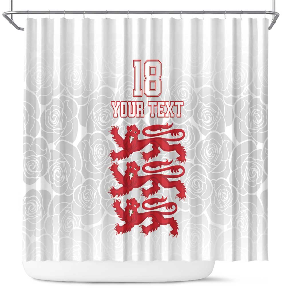 Custom England Fooball Shower Curtain The Three Lions Red Version