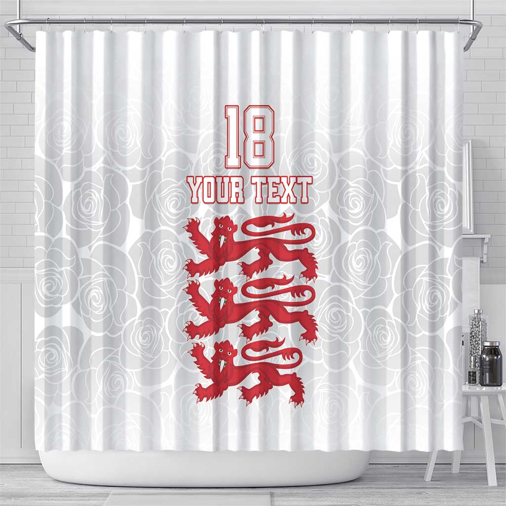 Custom England Fooball Shower Curtain The Three Lions Red Version