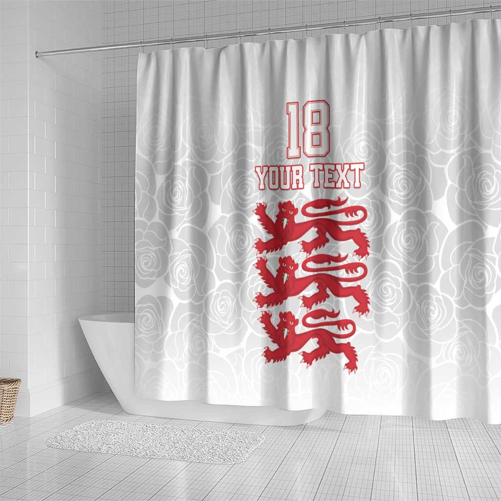 Custom England Fooball Shower Curtain The Three Lions Red Version