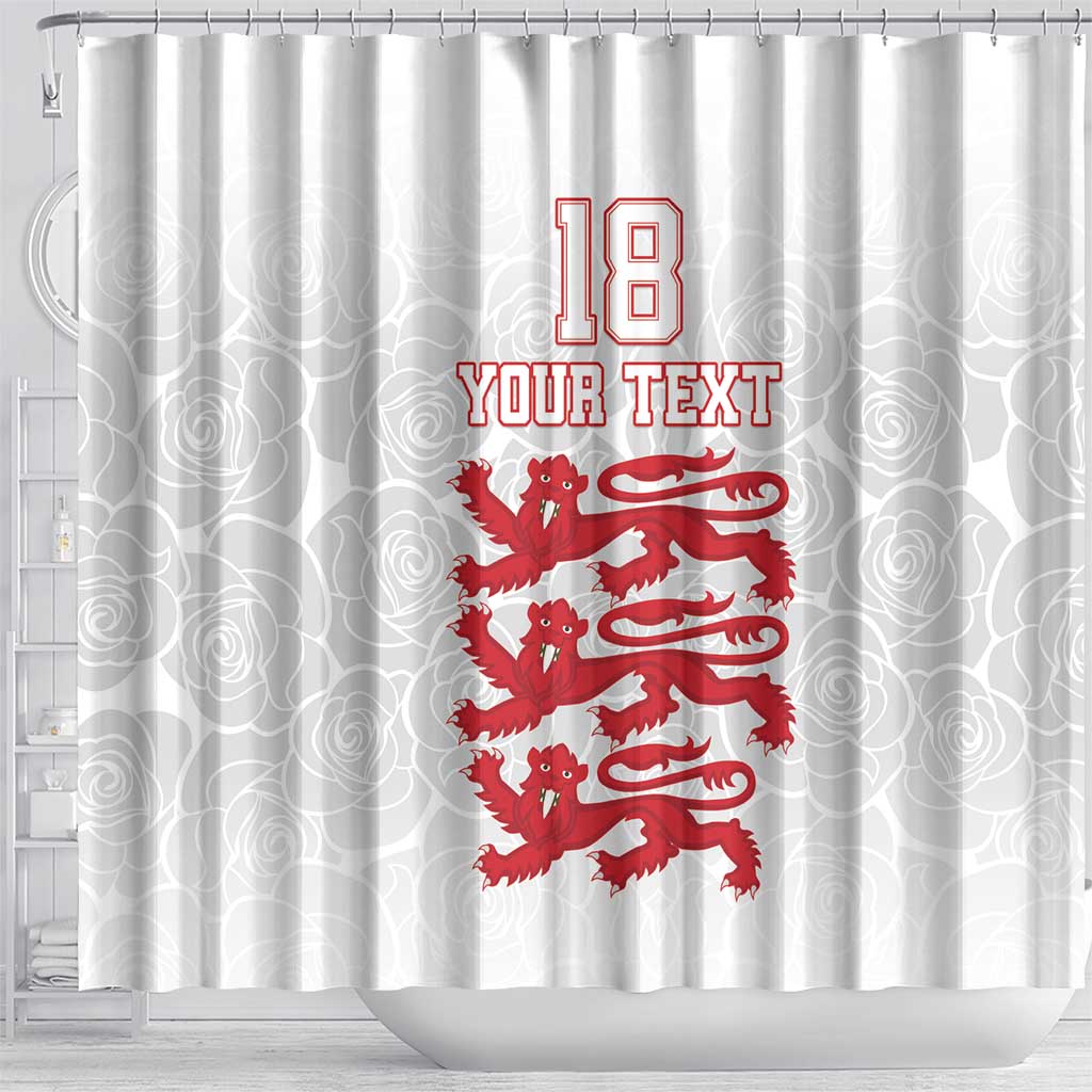 Custom England Fooball Shower Curtain The Three Lions Red Version