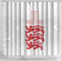 Custom England Fooball Shower Curtain The Three Lions Red Version