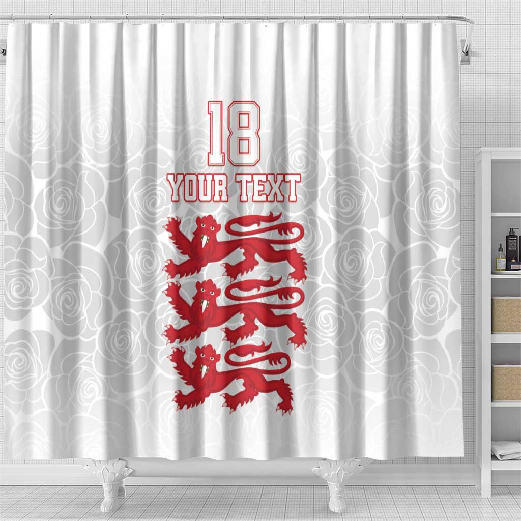 Custom England Fooball Shower Curtain The Three Lions Red Version