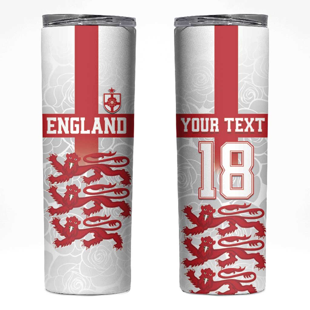 Custom England Fooball Skinny Tumbler The Three Lions Red Version