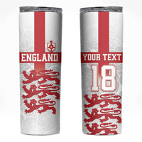 Custom England Fooball Skinny Tumbler The Three Lions Red Version