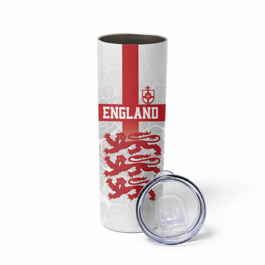 Custom England Fooball Skinny Tumbler The Three Lions Red Version