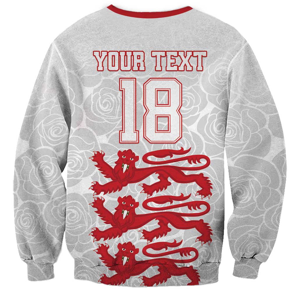 Custom England Fooball Sweatshirt The Three Lions Red Version