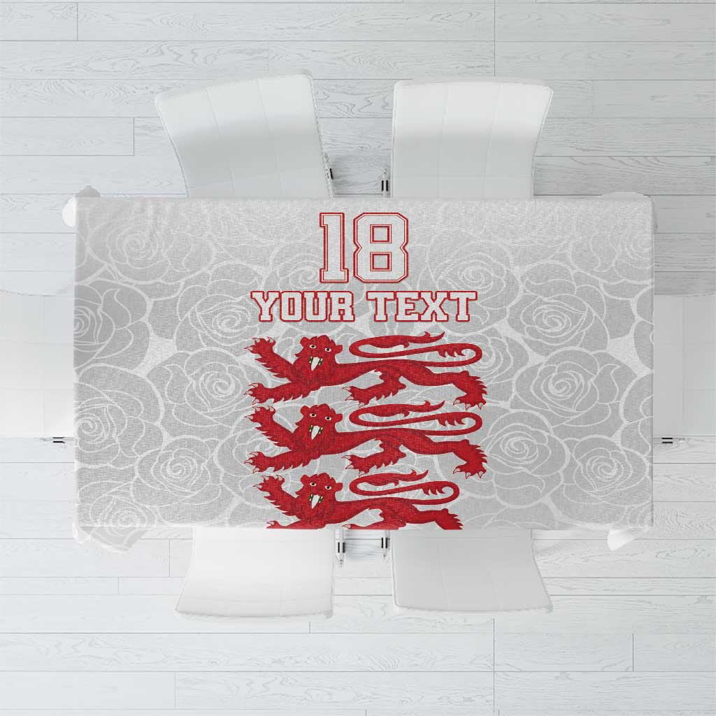 Custom England Fooball Tablecloth The Three Lions Red Version