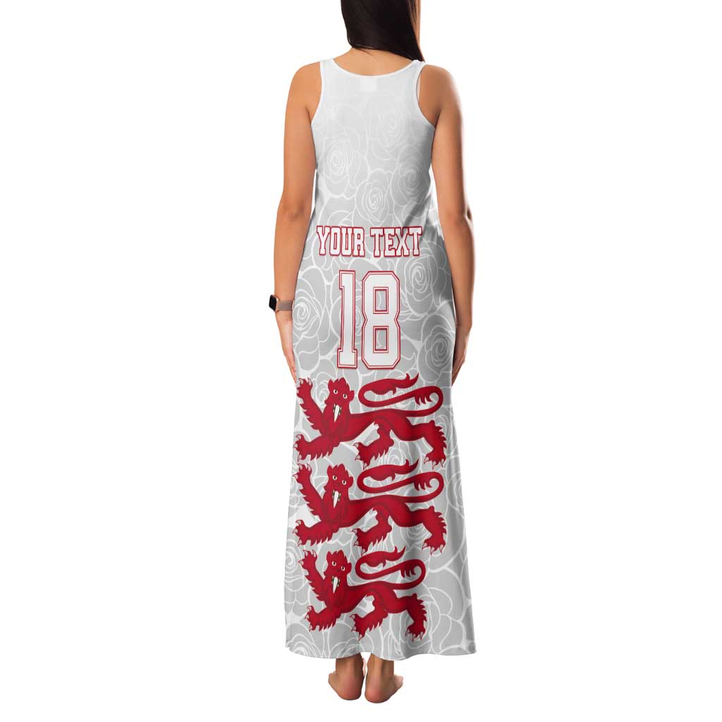 Custom England Fooball Tank Maxi Dress The Three Lions Red Version