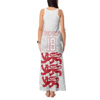 Custom England Fooball Tank Maxi Dress The Three Lions Red Version