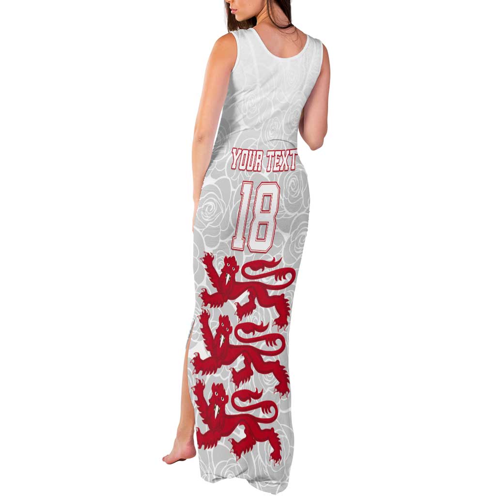 Custom England Fooball Tank Maxi Dress The Three Lions Red Version