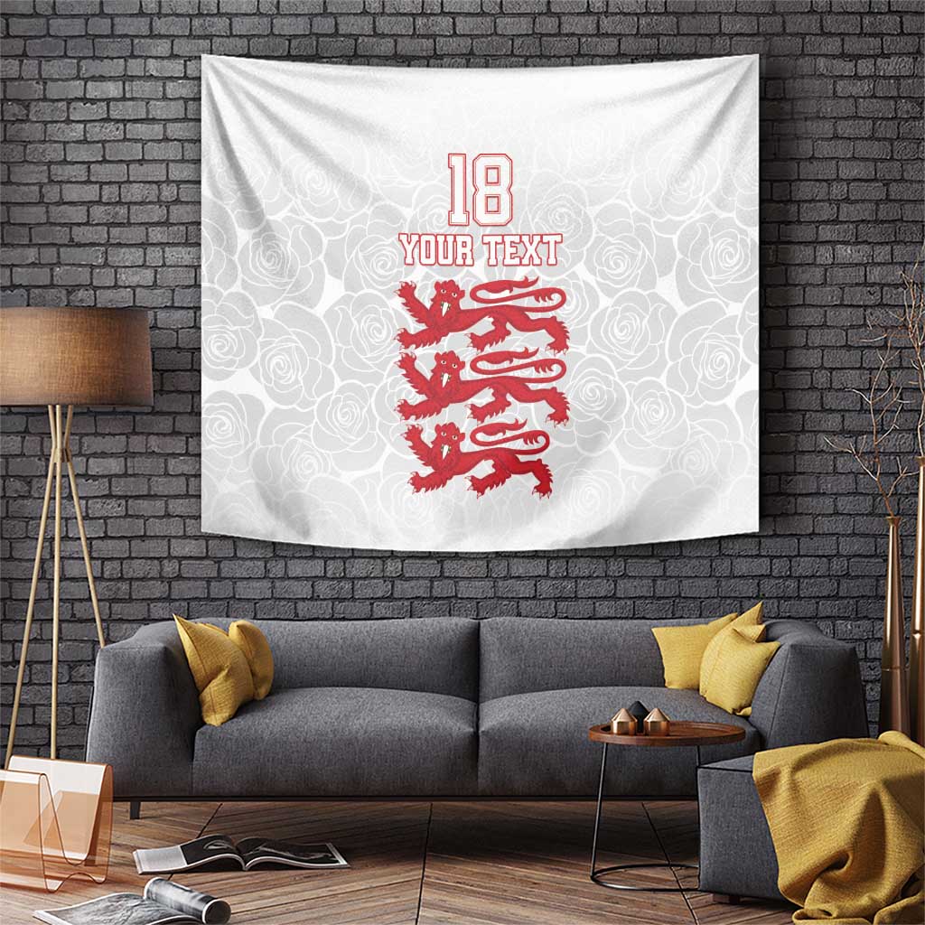 Custom England Fooball Tapestry The Three Lions Red Version