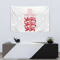 Custom England Fooball Tapestry The Three Lions Red Version