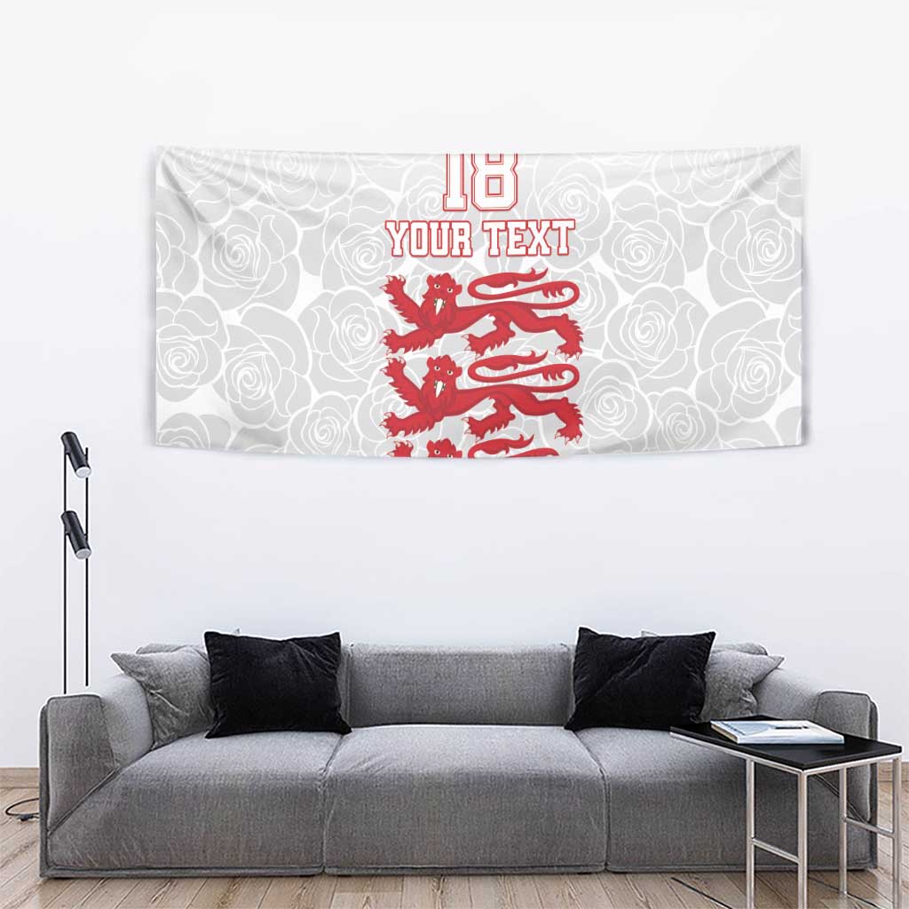 Custom England Fooball Tapestry The Three Lions Red Version