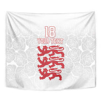 Custom England Fooball Tapestry The Three Lions Red Version