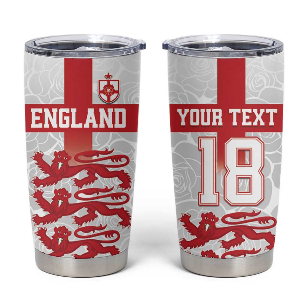 Custom England Fooball Tumbler Cup The Three Lions Red Version